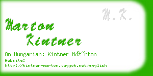 marton kintner business card